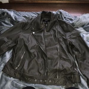 Olive green F21 leather jacket